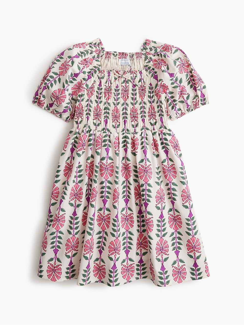 J. Crew Crewcuts Girls' block-print smocked dress - Like New | Size 3